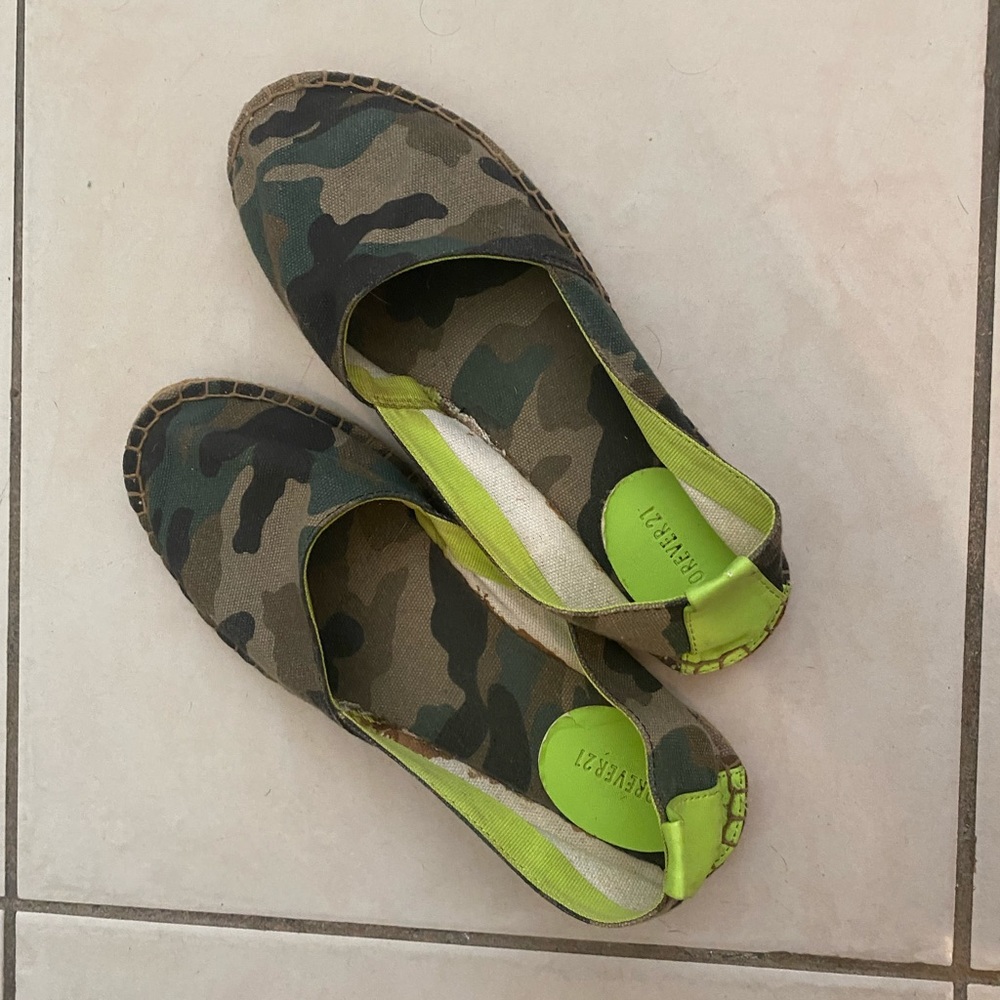 Army print moccasins